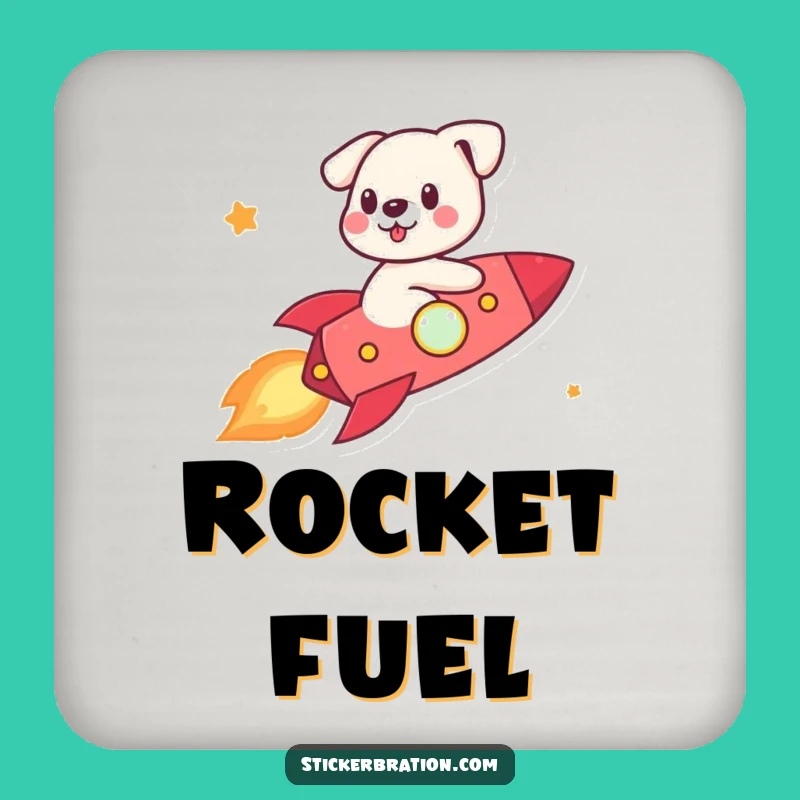 Funny Dog Rocket Coaster: Protect Surfaces with This Cute Character's Flair