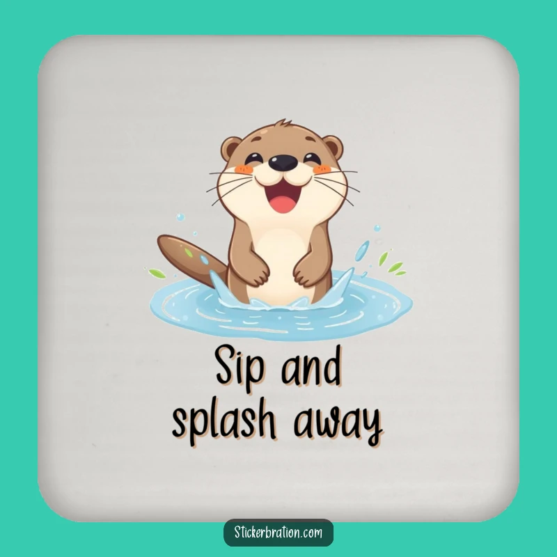 Funny Otter Splashing Coasters: Protect Surfaces with Joyful Style