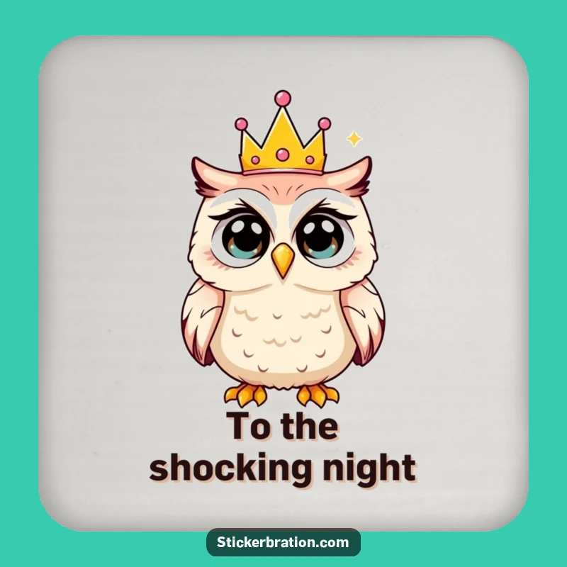 Funny Owl Coaster: Shocked Party Guest, Humorous Table Gift