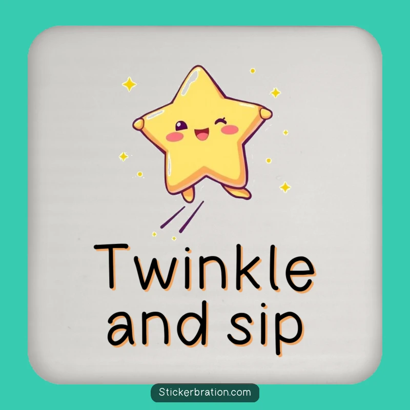 Funny Star Coaster: Protect Surfaces with Joyful Glitter