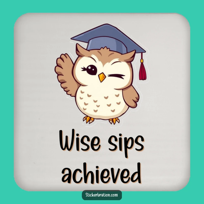 Protective Funny Grad Owl Coaster, Add Wise Charm to Tables