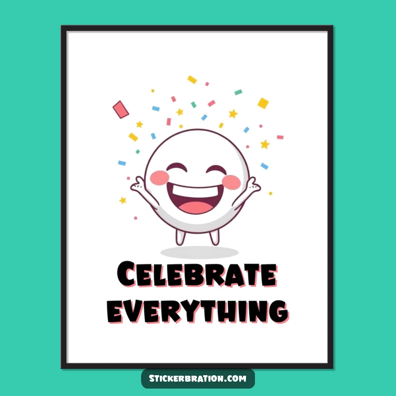 Funny Confetti Party Poster: Joyful Wall Art for Festive Decor