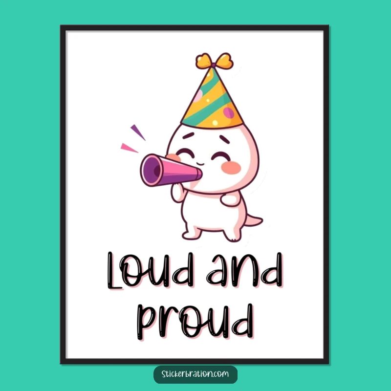 Funny Party Hat Poster: Festive Wall Art for Celebration Decor