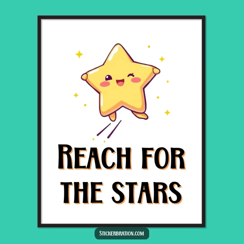 Funny Star Joy Poster: Glittery Wall Art for Uplifting Decor