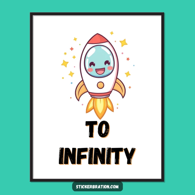Funny Rocket Blast Off Poster: Decorate Your Walls with Stellar Excitement