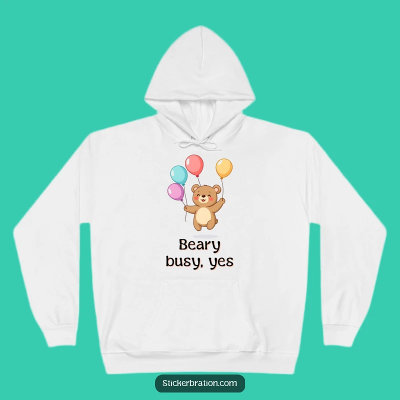 Funny Bear Juggling Balloons Hoodie: Cozy Up in Style with This Hilarious Character