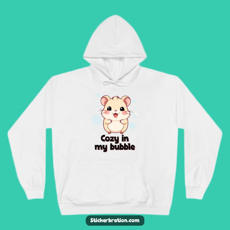 Cozy Funny Hamster Bubbles Hoodie: Snuggle Up with This Adorable Character Design