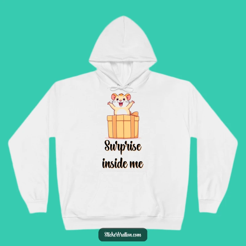 Cozy Funny Hamster Present Hoodie - Hilarious Excitement Gift for Warmth