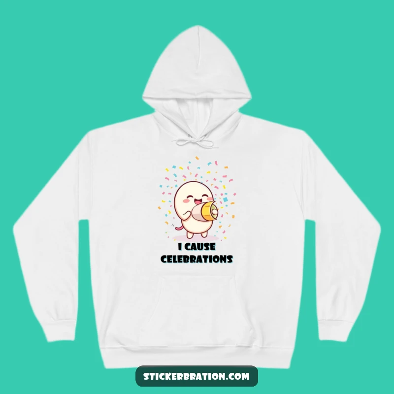 Funny Giggling Confetti Cannon Hoodie: Stay Cozy and Celebrate with Humorous Style