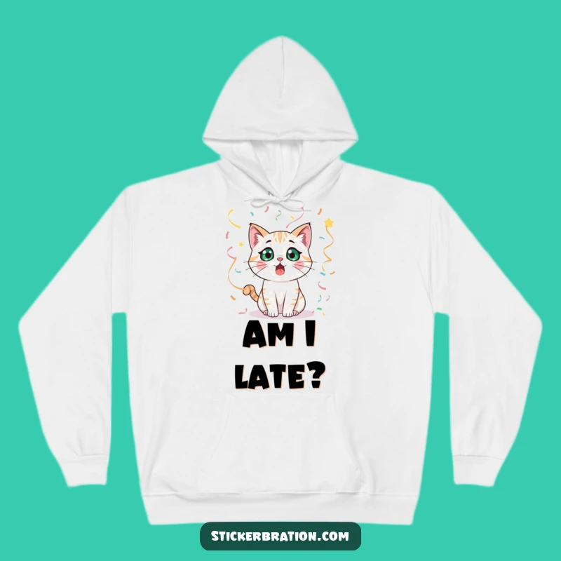 Funny Surprised Cat Hoodie: Get Cozy with This Shocked Character's Streamers