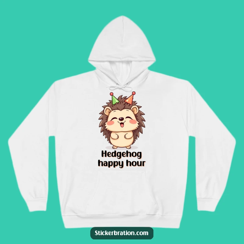 Funny Hedgehog Giggle Hoodie - Cozy Celebration Sweatshirt with Headband, Perfect Funny Gift!