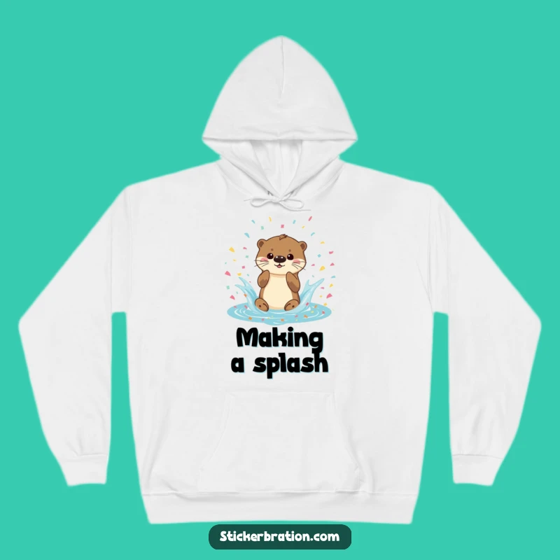 Funny Otter Splash Hoodie - Cozy Confetti Sweatshirt, Perfect Funny Gift!