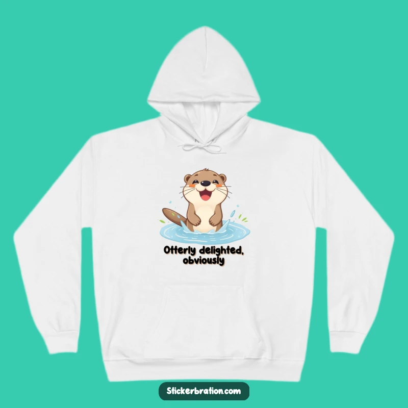 Funny Otter Splashing Hoodie: Cozy Up with Delightful Vibes