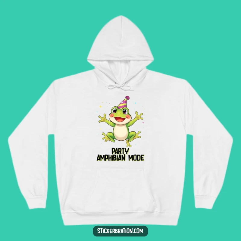 Cozy Funny Frog Party Hoodie - Glitter Jumping Frog Gift