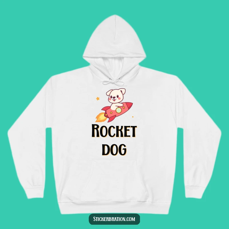 Funny Dog Rocket Hoodie: Stay Cozy on Your Cosmic Journey with This Cute Character