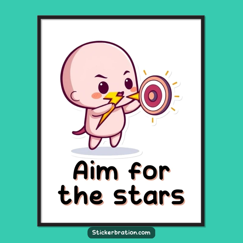 Free Printable Wall Art: Lightning Bolt Aiming High - Funny Downloadable Decor