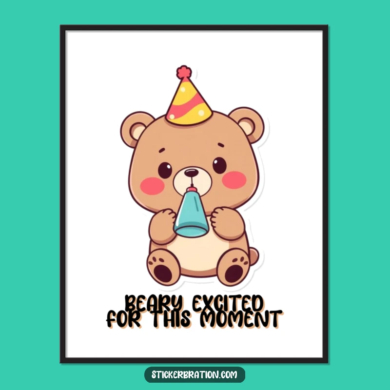 Free Printable Bear Party Wall Art - Funky Downloadable Decor