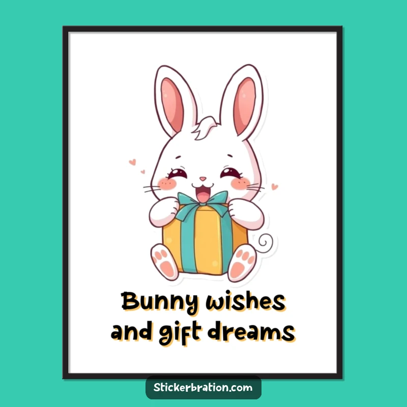 Free Printable Bunny Gift Wall Art - Adorable Downloadable Decor