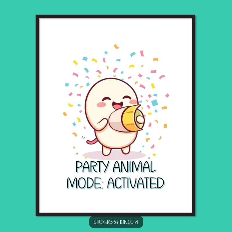 Funny Free Printable Confetti Cannon Art - Joyful Downloadable Wall Decor Gift