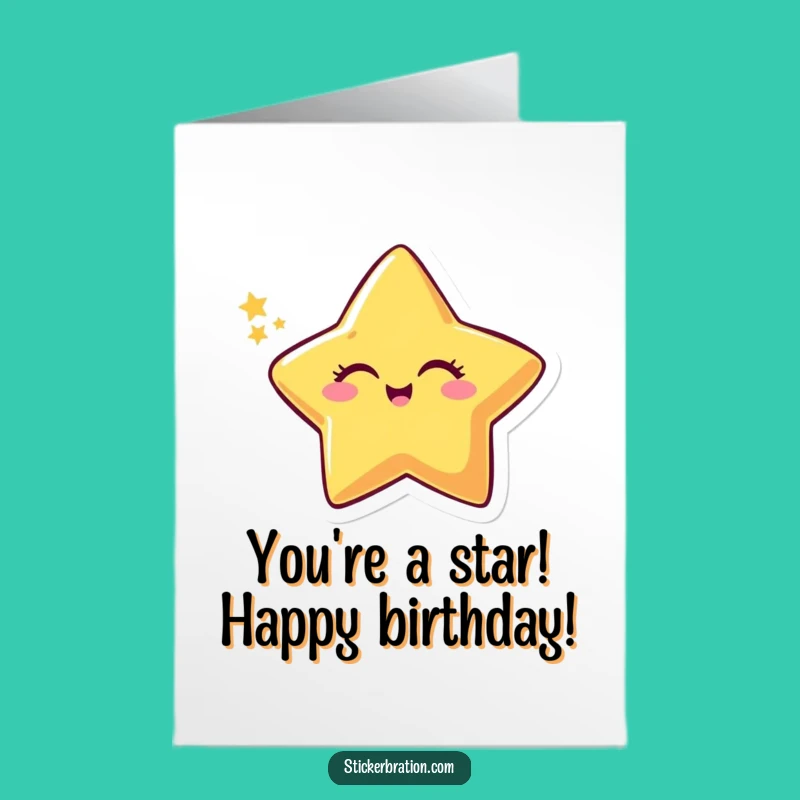 Free Printable Funny Birthday Card: Winking Star Sparkle! Perfect Downloadable Gift.