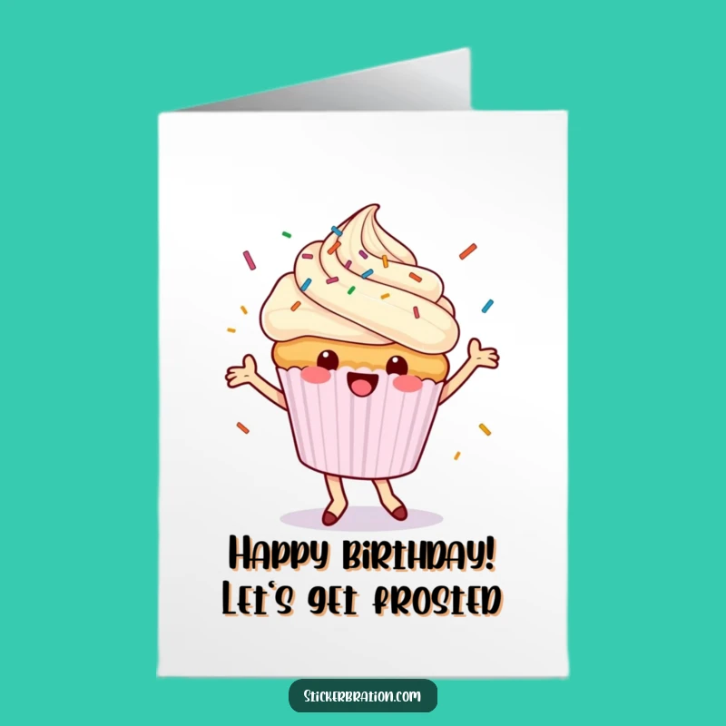 Free Printable Cupcake Birthday Card: Dancing Sprinkles, a Happy Downloadable Gift!