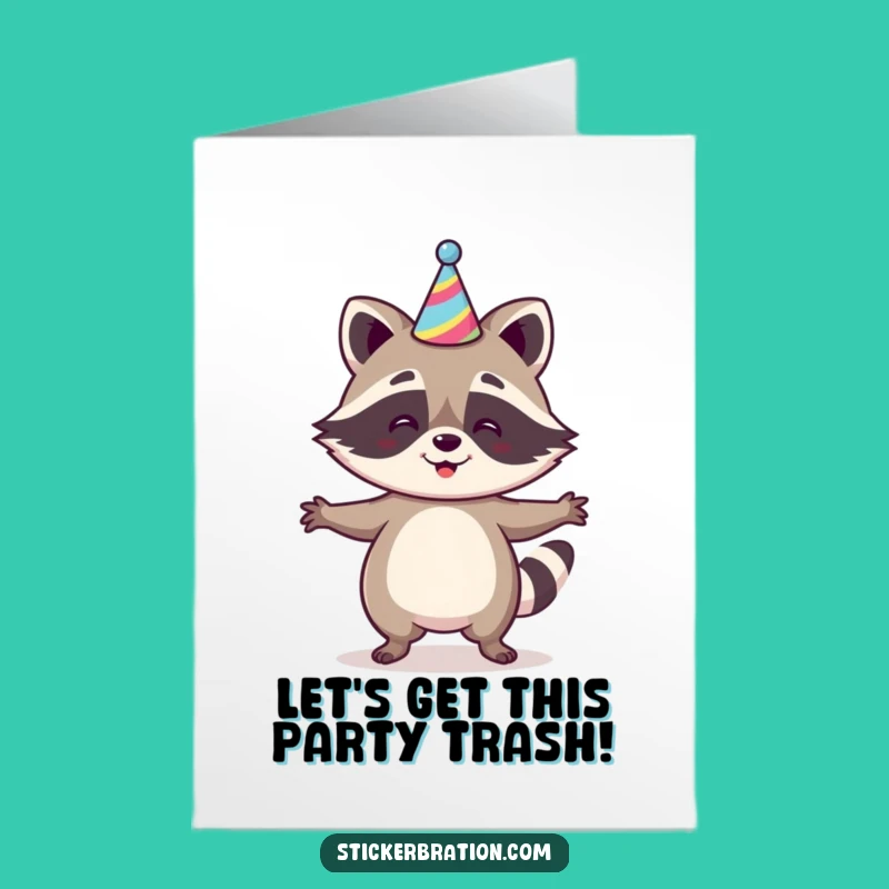 Raccoon Jig Birthday Card: Free Printable Funny Downloadable Gift for Party Animals