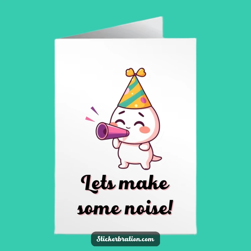 Free Printable Party Hat Birthday Card - Noisemaker Excitement Downloadable & Print at Home