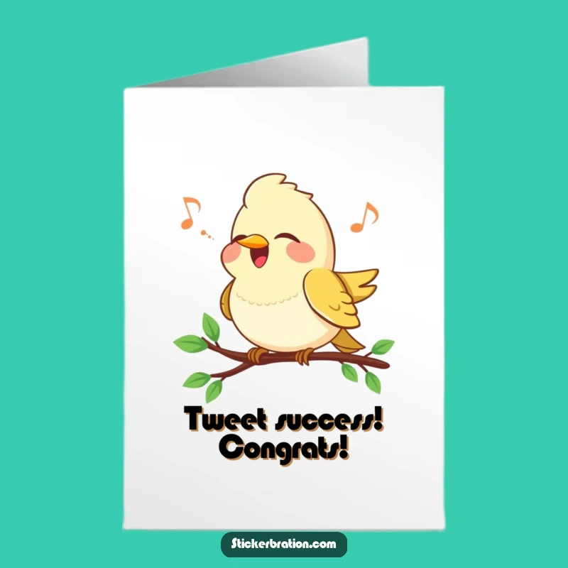 Free Printable Congrats Card: Chirpy Bird Song, Joyful Gift