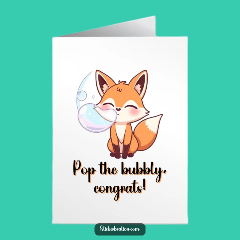 Free Printable Congrats Card: Fox's Bubble of Joy - Funny Downloadable Gift