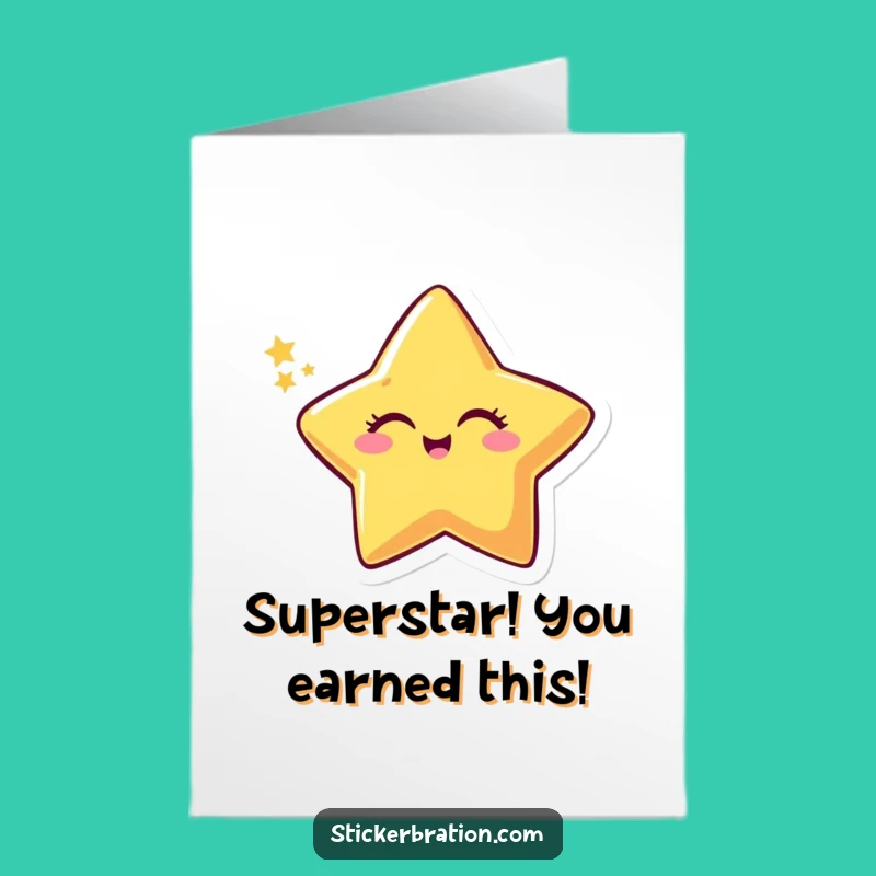 Free Printable Funny Congrats Card: Winking Star Sparkle! Awesome Downloadable Gift.
