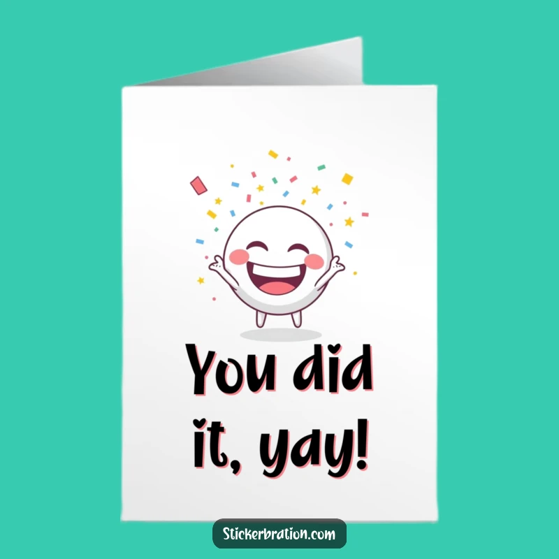 Free Printable Party Sticker Congrats Card - Funny Confetti Downloadable & Print at Home