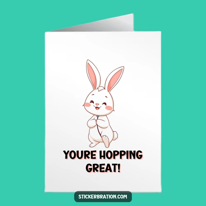 Free Printable Rabbit Balloon Congrats Card - Joyful Downloadable Gift for Sweet Success
