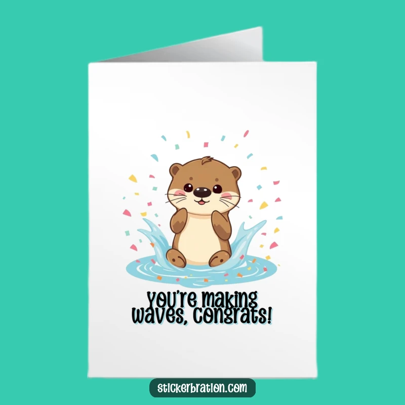 Otter Confetti Congrats Card: Free Printable Downloadable for a Splashy Celebration