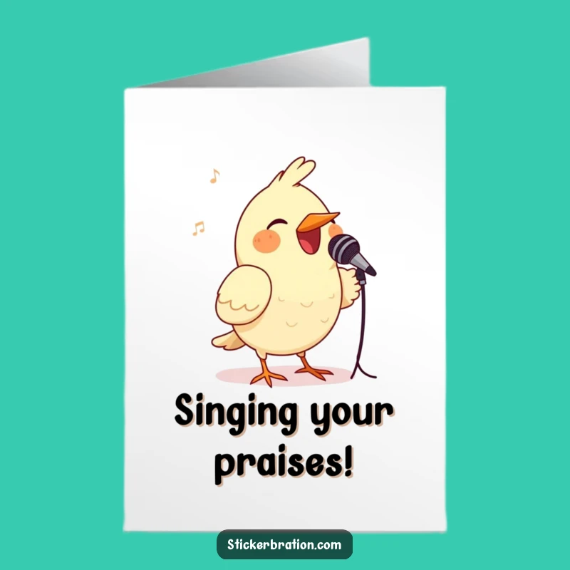 Free Printable Congrats Card: Bird's Song of Success, Unique Downloadable Gift