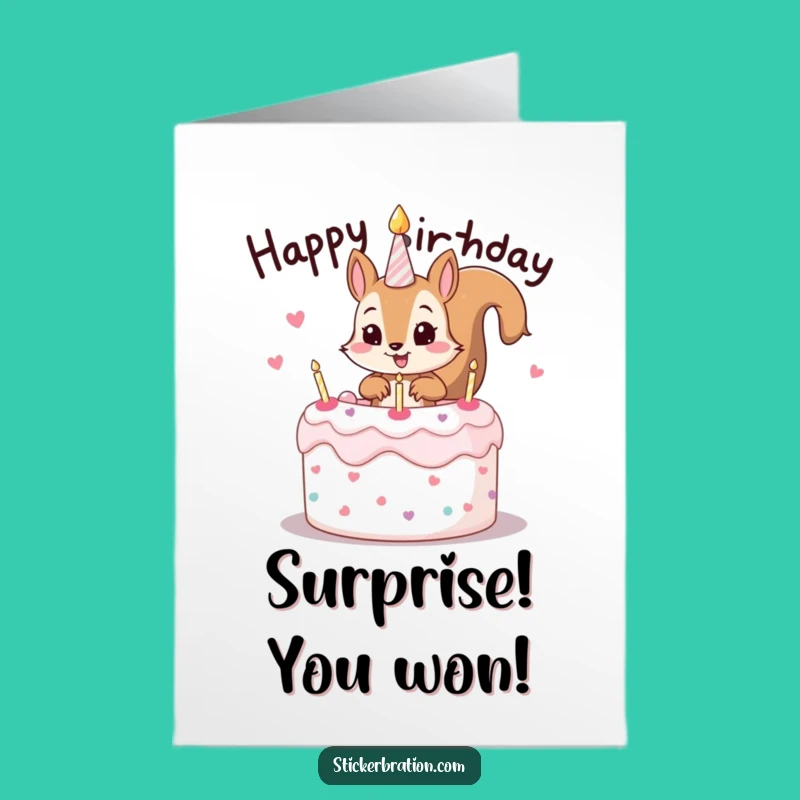 Free Printable Congrats Card: Squirrel's Cake Crash! Downloadable Shenanigans