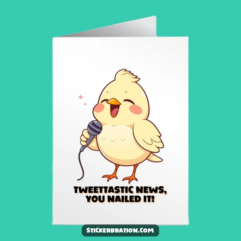 Free Printable Congratulations Card: Singing Bird's Hit Song Funny Downloadable Gift