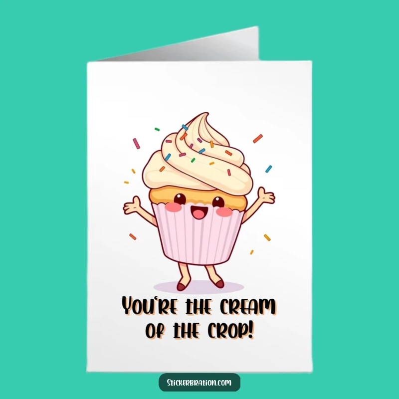 Free Printable Cupcake Congrats Card: Dancing Sweetness, a Festive Downloadable Gift!