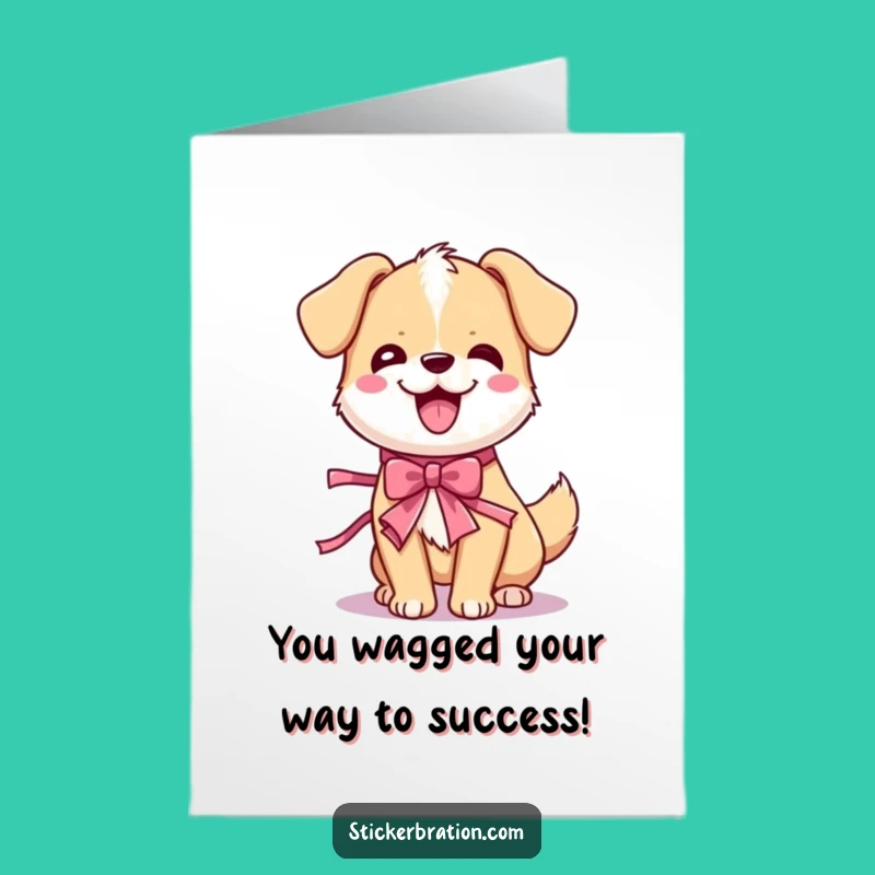 Free Printable Congratulations Card: Joyful Wiggling Dog, Hilarious Downloadable Gift