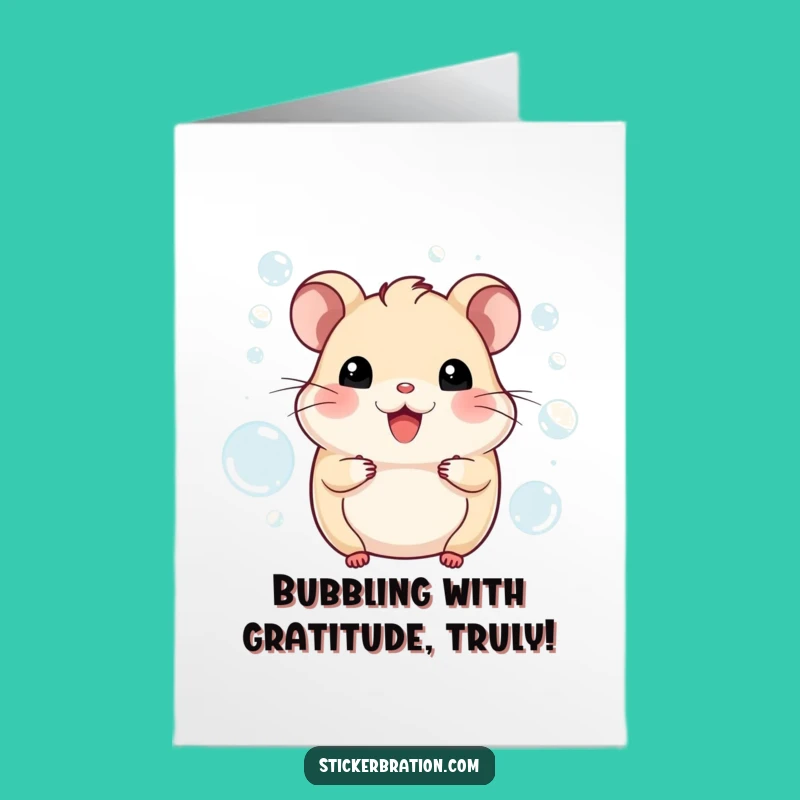 Free Printable Thank You Card: Funny Hamster Bubbles, DIY & Downloadable