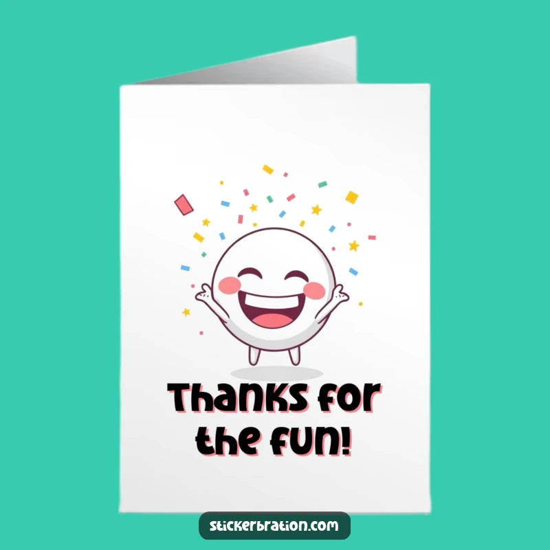 Festive Free Printable Sticker Thank You Card - Funny Confetti Downloadable & Print at Home