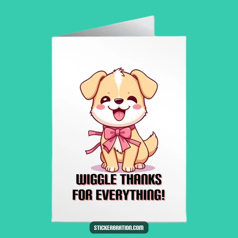 Free Printable Thank You Card: Wiggling Dog Humor, Easy DIY Downloadable Gift