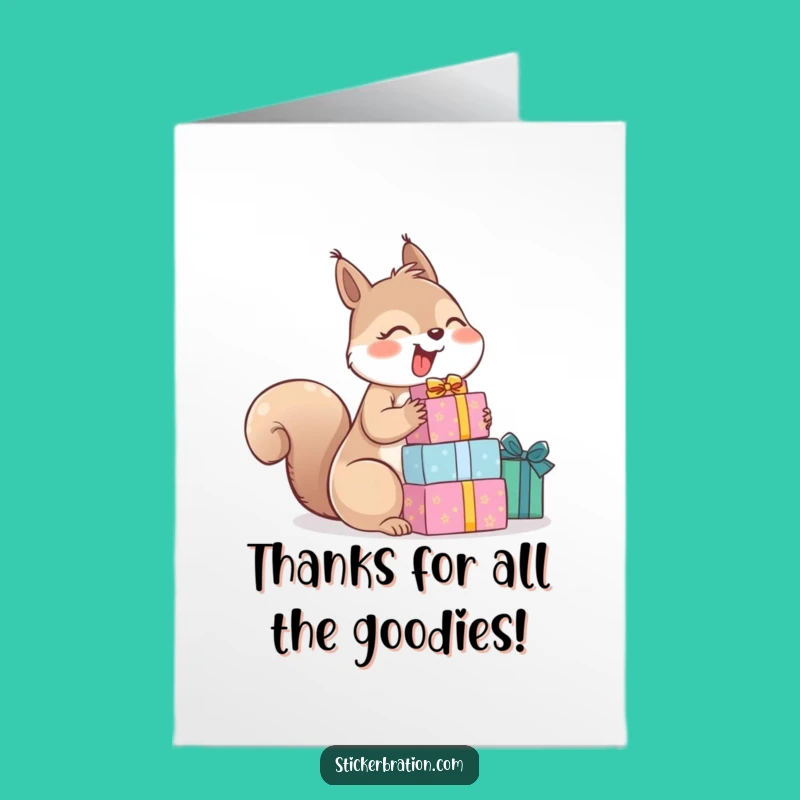 Free Printable Thank You Card: Grateful Squirrel Gift Download