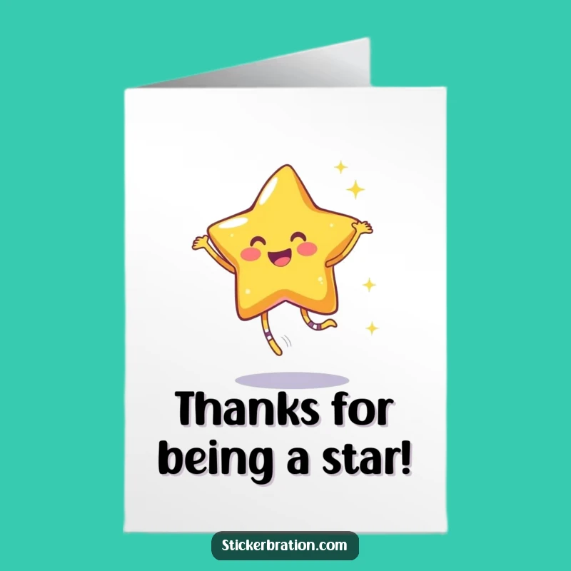 Free Printable Star Dance Thank You Card - Sparkling Downloadable