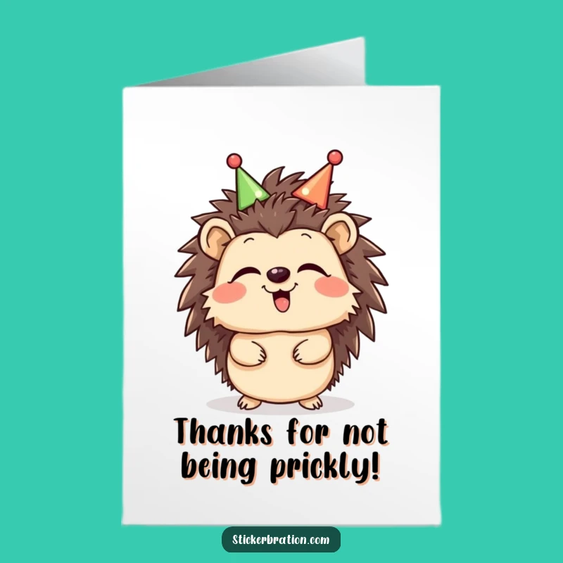 Giggling Hedgehog Thank You: Free Printable Card for a Funny Downloadable Gift
