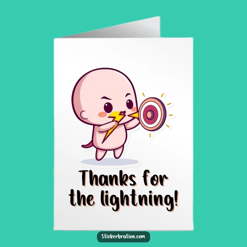 Free Printable Thank You Card: Lightning Bolt Says Thanks - Funny Downloadable Design