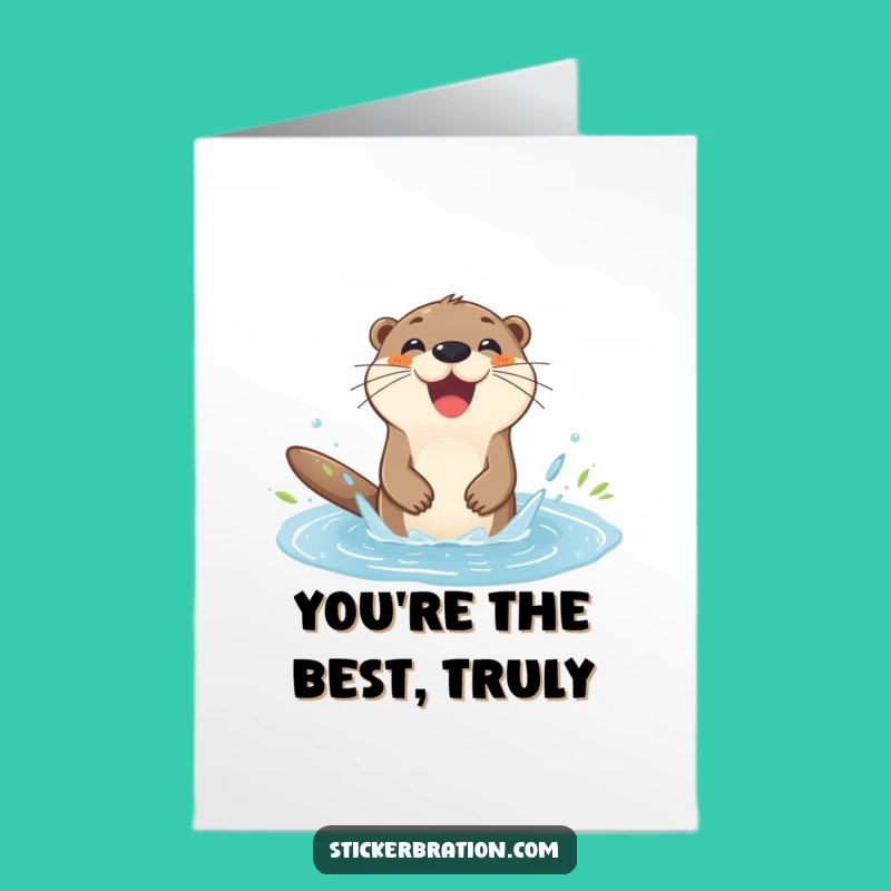Free Printable Thank You Card: Otter's Puddle Thanks, Funny Downloadable Gift, DIY Gratitude