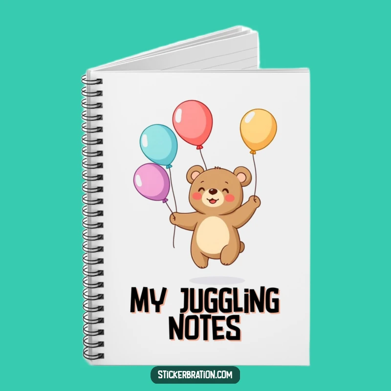 Funny Bear Juggling Balloons Notebook: Jot Down Notes with Hilarious Flair