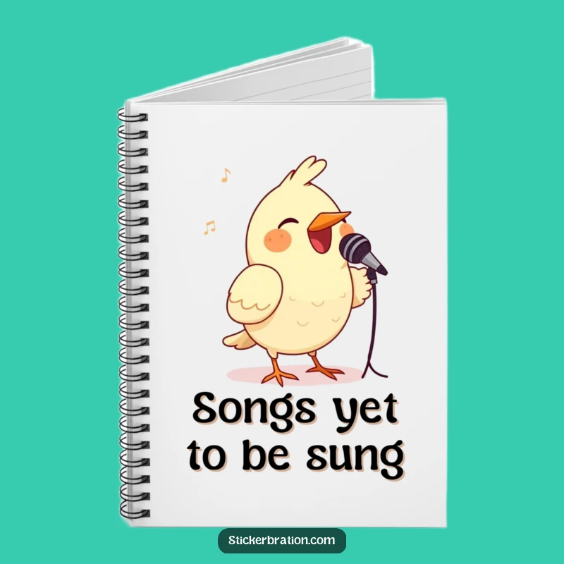 Funny Bird Microphone Notebook - Hilarious Songwriter Journal Gift