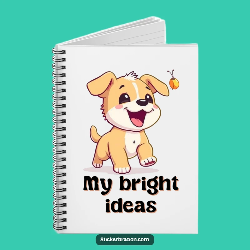 Funny Puppy Firefly Notebook - Capture Joyful Thoughts, Cute Doggy Diary Gift!
