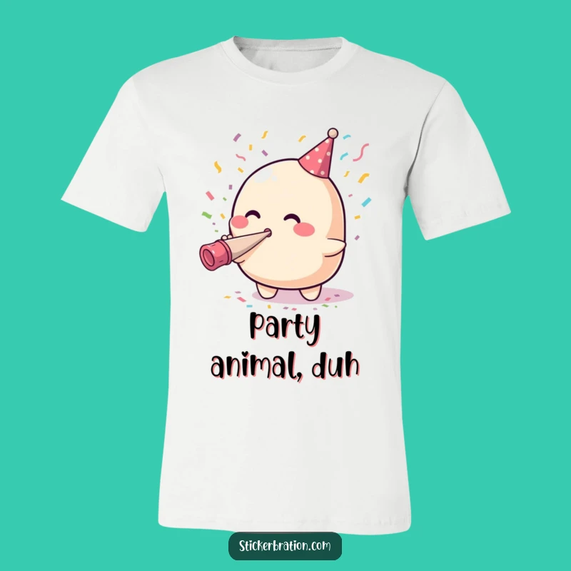 Funny Blob Party Horn T-Shirt: Wear Your Celebration with This Hilarious Graphic Tee